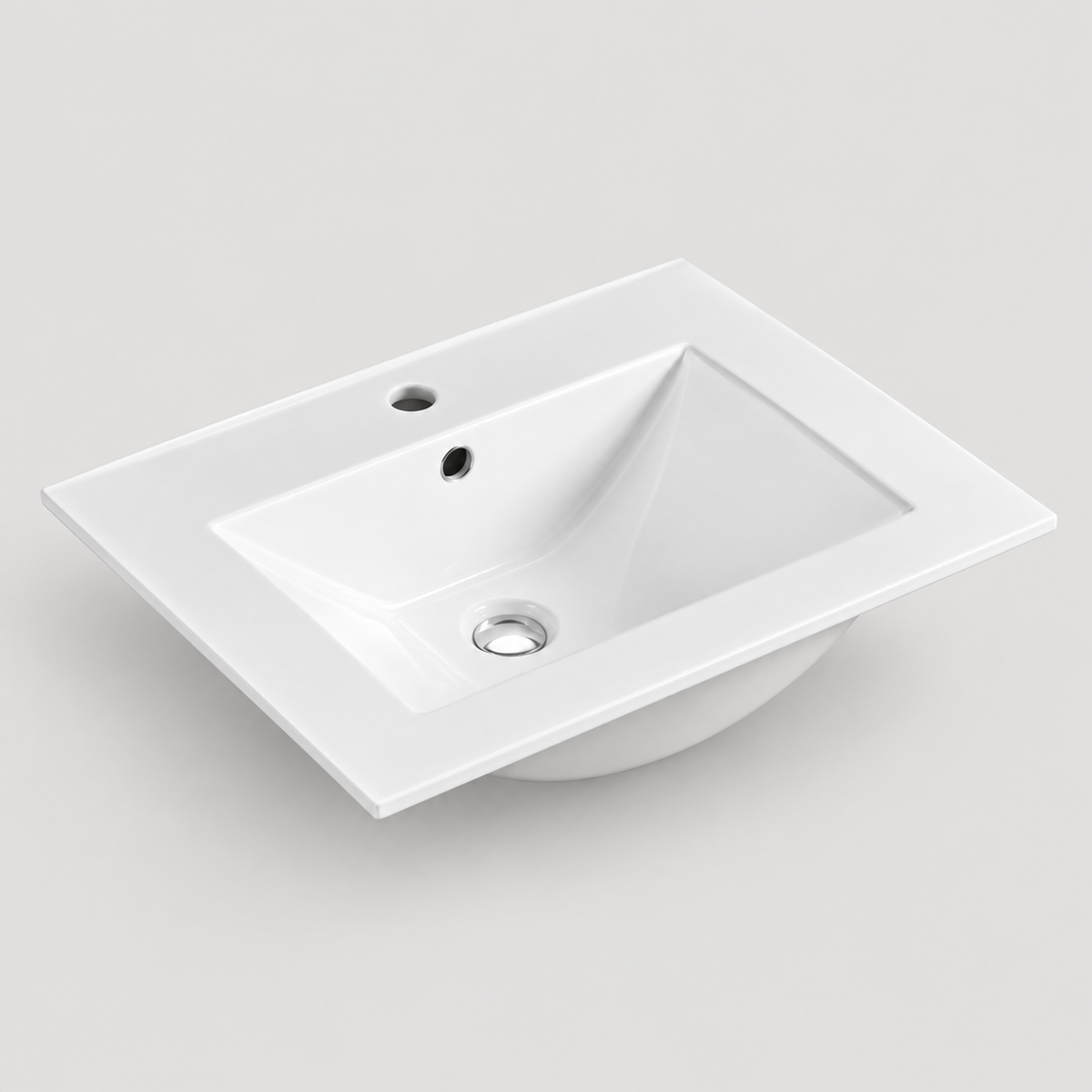 Lavamanos Integrado De Porcelana Blanco 50 X 40 Cm