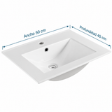 Lavamanos Integrado De Porcelana Blanco 50 X 40 Cm