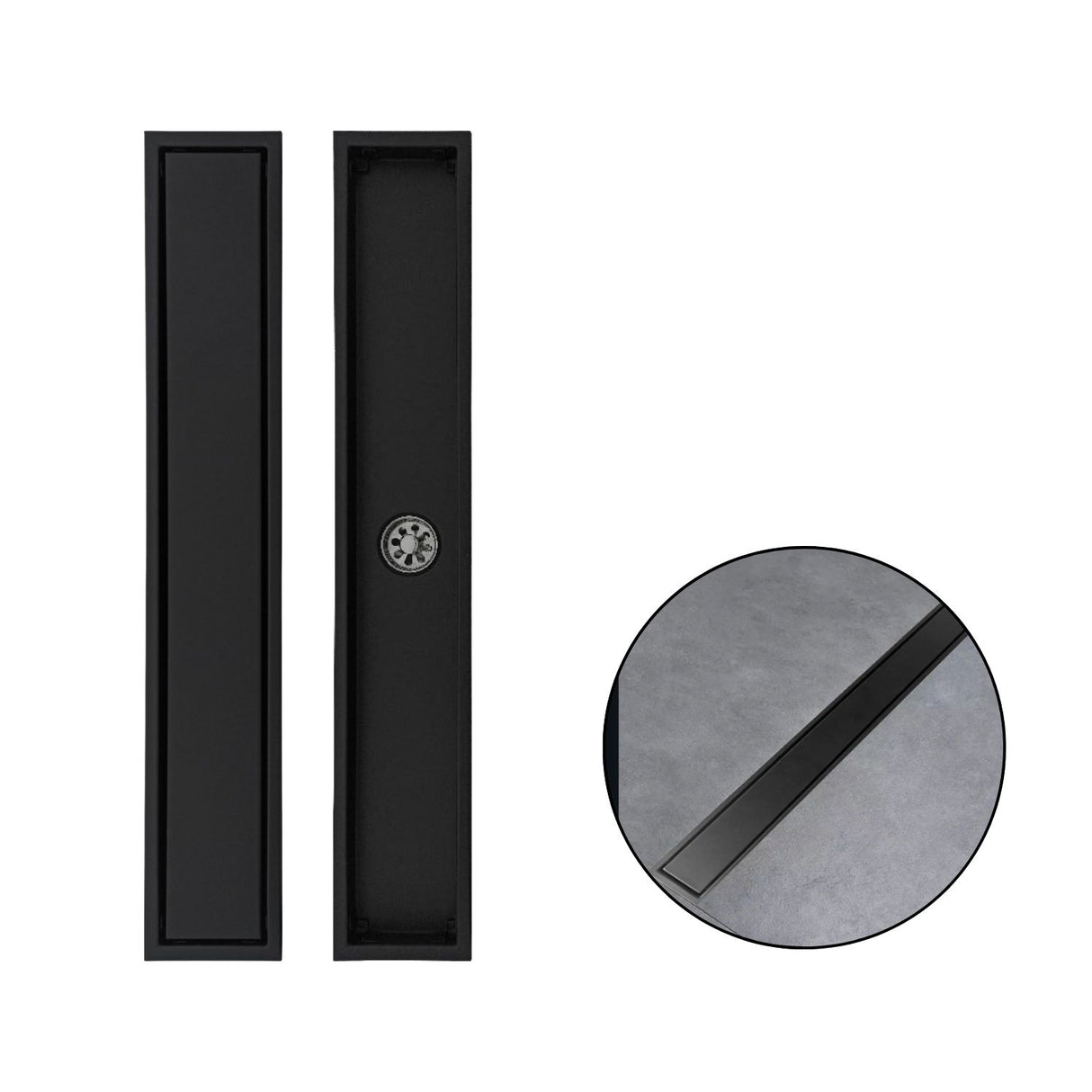 Rejilla Sifón Piso Invisible 60cm X 10cm Acero 304 Negra
