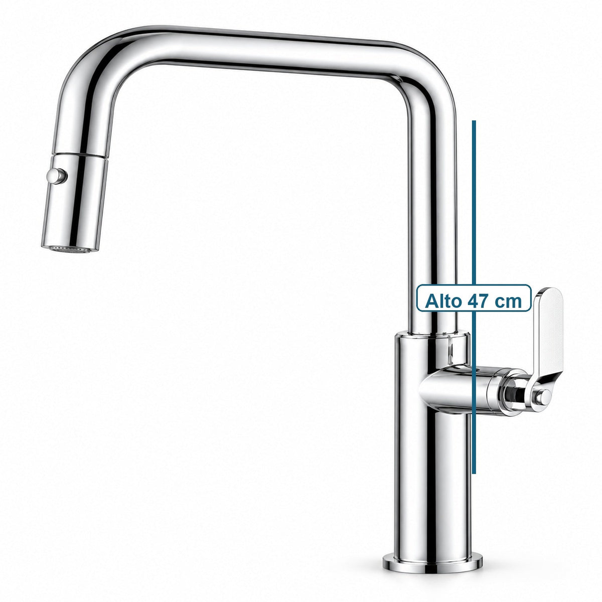 Grifería Monocontrol Cocina Extraíble Cromada 47 Cm - imagen 4