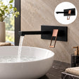 Grifería Monocontrol De Pared Negra Y Oro Rosa - imagen 1
