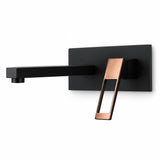Grifería Monocontrol De Pared Negra Y Oro Rosa - imagen 3