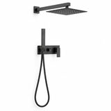Conjunto De Ducha Manhattan Negro Mate - vista limpia