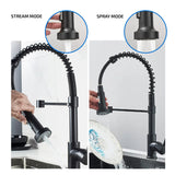 Llave Lavaplatos Monocontrol Extensible Negro Para Cocina Acabado Mate