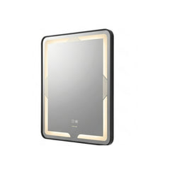 Espejo LED Rectangular Vertical 60 x 80 cm Antiempañante Marco Negro