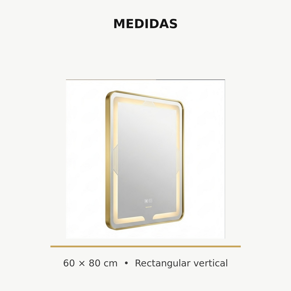 Medidas del espejo rectangular vertical