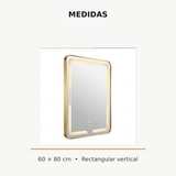 Medidas del espejo rectangular vertical