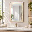 Espejo LED rectangular vertical ambientado