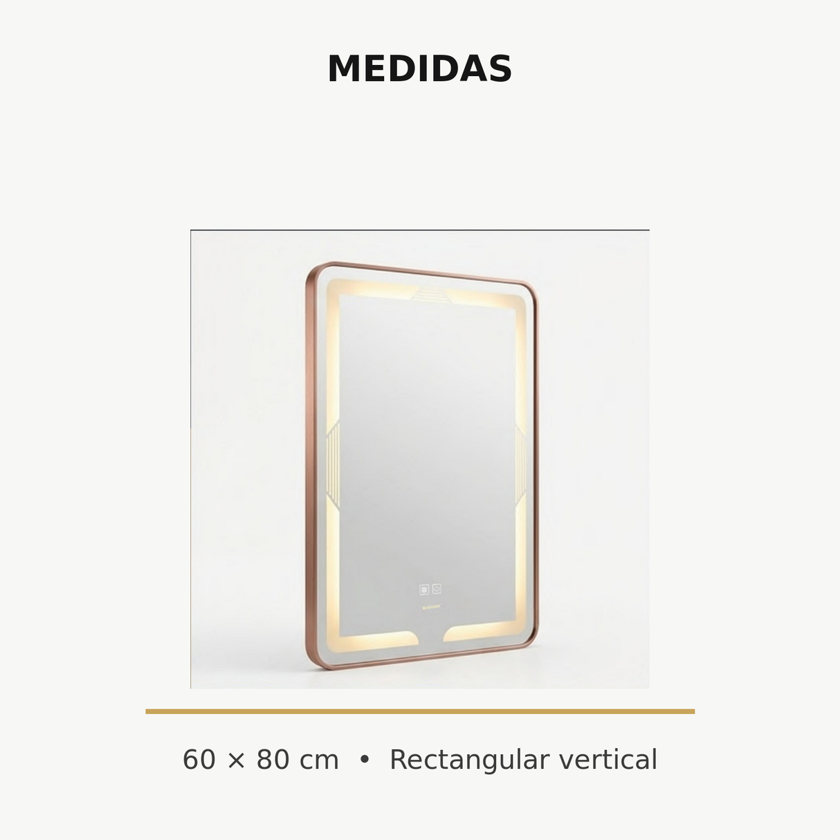 Medidas del espejo rectangular vertical