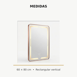 Medidas del espejo rectangular vertical