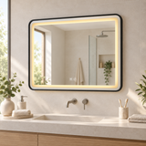 Espejo LED rectangular horizontal ambientado