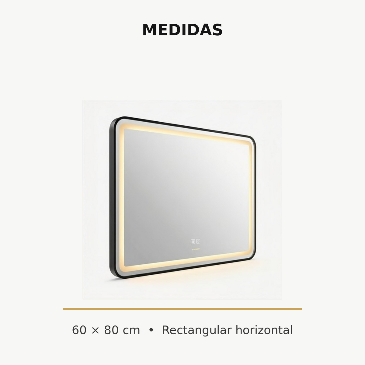 Medidas del espejo rectangular horizontal