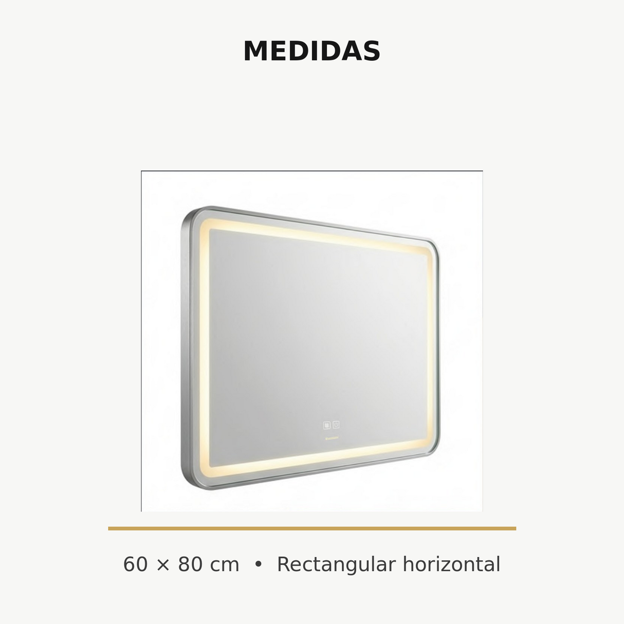 Medidas del espejo rectangular horizontal