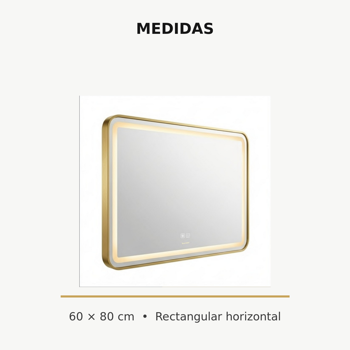 Medidas del espejo rectangular horizontal
