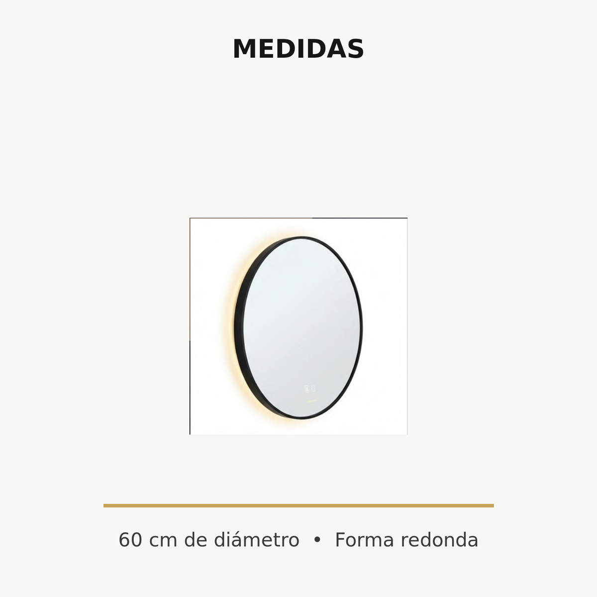 Medidas del espejo redonda
