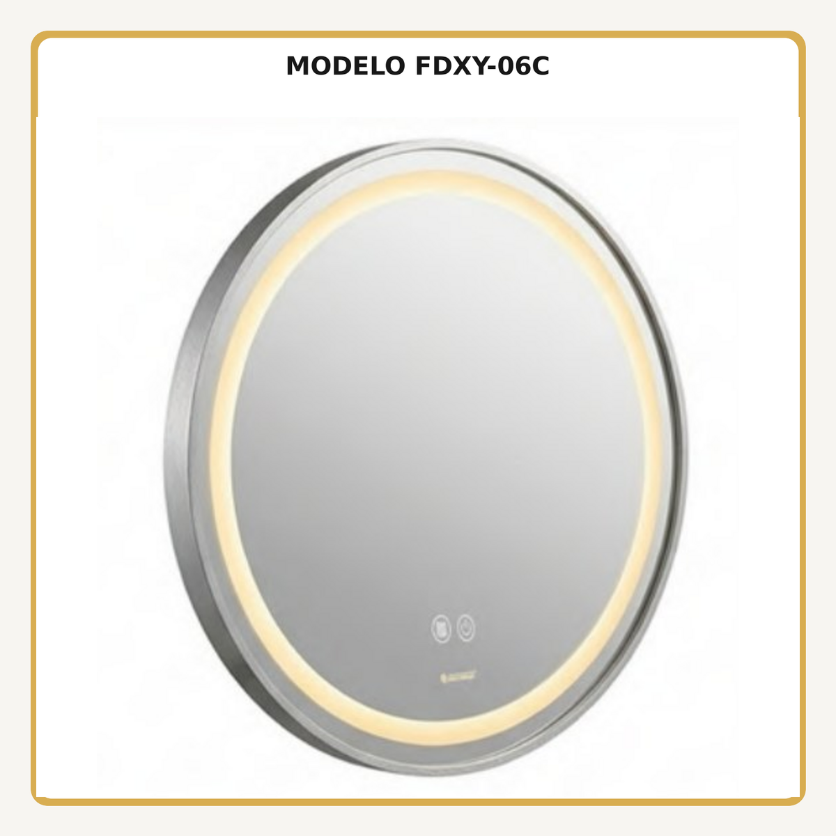 Espejo Aura LED integrado redondo 60 cm cromado antiempañante, vista ampliada del modelo FDXY-06C