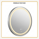 Espejo Aura LED integrado redondo 60 cm cromado antiempañante, vista ampliada del modelo FDXY-06C