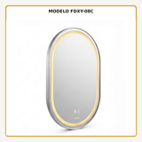 Espejo Aura LED ovalado 50 × 80 cm cromado antiempañante, vista ampliada del modelo FDXY-08C