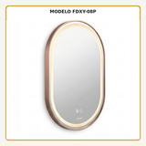 Espejo Aura LED ovalado 50 × 80 cm oro rosa antiempañante, vista ampliada del modelo FDXY-08P