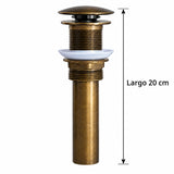Desagüe Push Para Lavamanos Bronce - Largo 20 cm