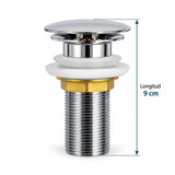 Desagüe Push Para Lavamanos En Zinc 9 Cm - medidas