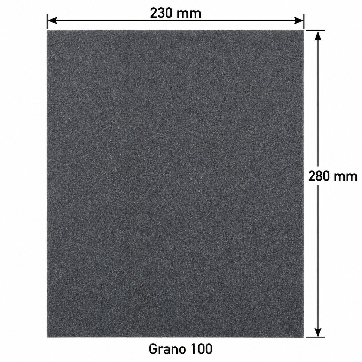 Hoja De Lija Al Agua Grano 100 De 230 × 280 mm — medidas verificadas