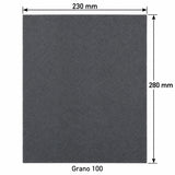 Hoja De Lija Al Agua Grano 100 De 230 × 280 mm — medidas verificadas