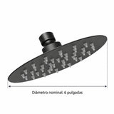 Regadera Redonda Negra De 6 Pulgadas — medidas y compatibilidad