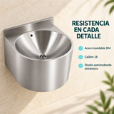 Detalles del lavamanos semirredondo de acero inoxidable 304