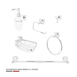 Juego de Accesorios de Baño Xcaret 6 Piezas | Set Completo para Baño Moderno y Funcional
