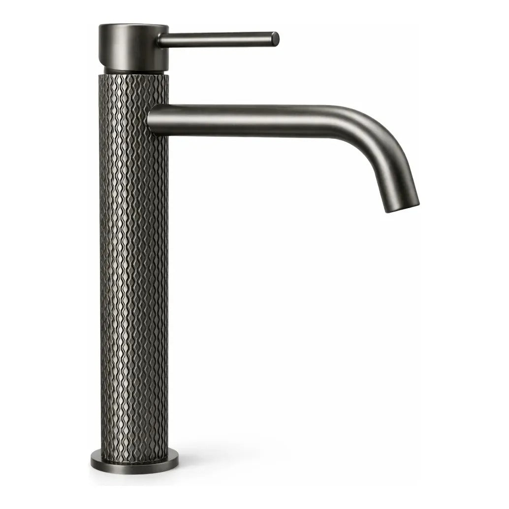 Grifería Alta Monocontrol Boston Gris Mate Texturizada 29 cm para Lavamanos