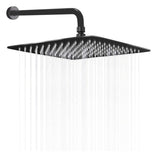Combo Baño Negro 3 Piezas con Regadera Cuadrada 30 cm, Tubo Tipo L 40 cm y Rejilla Antiolores 10 x 10 cm