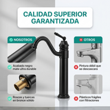 Grifería Monocontrol Lavamanos Alta Tokio Negro Mate
