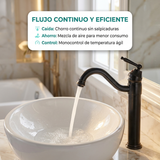 Grifería Monocontrol Lavamanos Alta Tokio Negro Mate