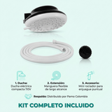 Ducha eléctrica Maxi Zent blanca y negra 110 V, 20 cm