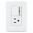 Interruptor Con Tomacorriente Blanco De Pared — fotografía del producto