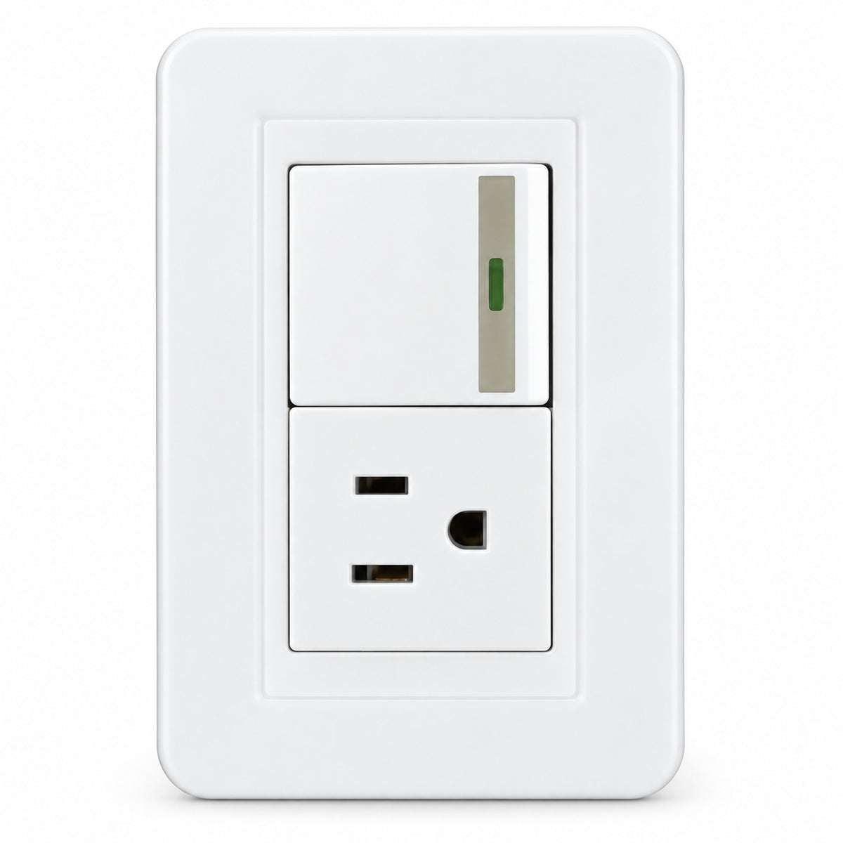 Interruptor Con Tomacorriente Blanco De Pared — fotografía del producto