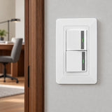 Interruptor Doble Blanco De Pared — vista del producto instalado