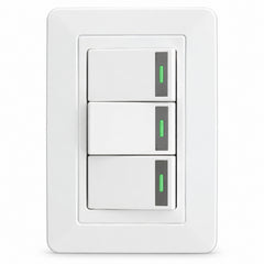 Interruptor Triple Blanco De Pared