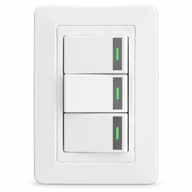 Interruptor Triple Blanco De Pared — fotografía del producto