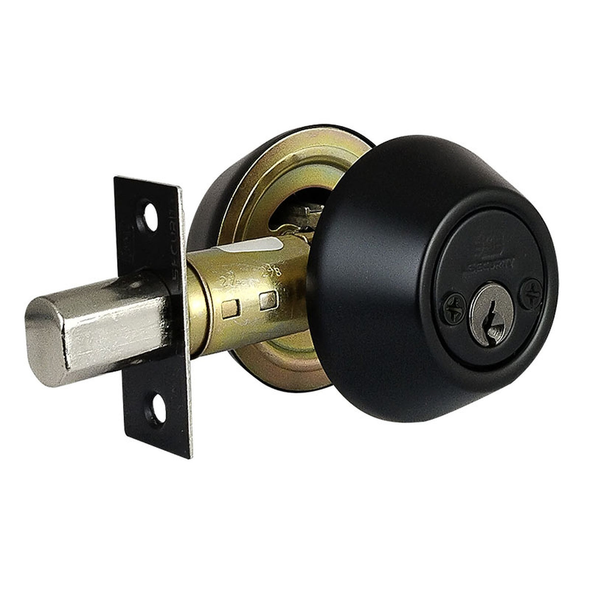 Cerrojo Negro Llave–Llave Backset 60–70 mm sobre fondo blanco
