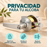Manija De Alcoba Satinada Con Llave Backset 60 Mm — características y compatibilidad