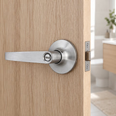 Manija De Baño Satinada Con Seguro Backset 60 Mm