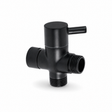 Desviador de ducha KTL1635N negro mate de tres vías en fondo blanco