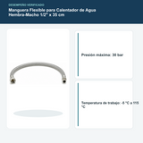 Presión y temperatura de trabajo de manguera flexible para calentador