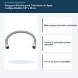 Materiales verificados de manguera hembra-hembra para calentador