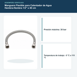 Desempeño verificado de manguera flexible de 40 centímetros para calentador