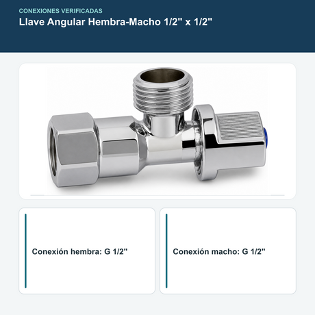 Llave Angular Hembra-Macho 1/2" x 1/2"
