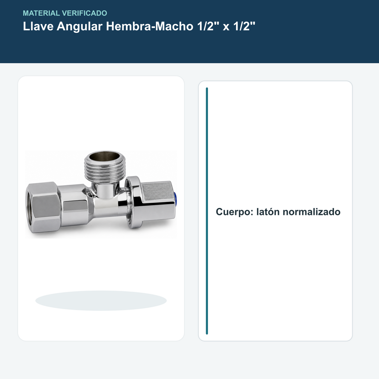 Material de latón normalizado de llave angular hembra-macho