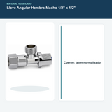 Material de latón normalizado de llave angular hembra-macho